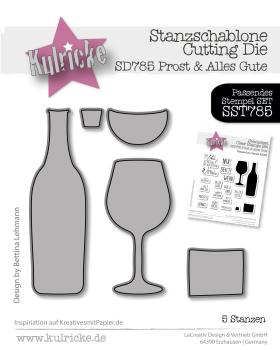 Kulricke Stanzschablone "Prost & Alles Gute" Craft Die 