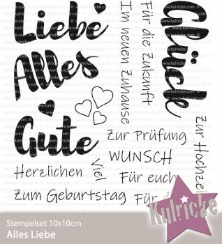 Kulricke Stempelset "Alles Liebe" Clear Stamp Motiv-Stempel