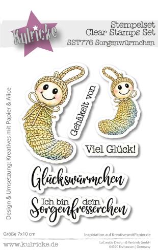 Kulricke Stempelset "Sorgenwürmchen" A7 Clear Stamp