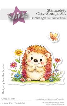 Kulricke Stempelset "Igel im Blumenbeet"  A7 Clear Stamp
