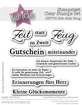 Kulricke Stempel "Zeit statt Zeug" 10x10cm Clear Stamp