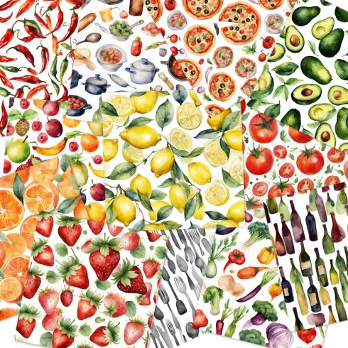 Preview: LaCreativ - Designpapier "Kulinarischer Gaumenschmaus" Paper Pack 6x6" - 24 Bogen