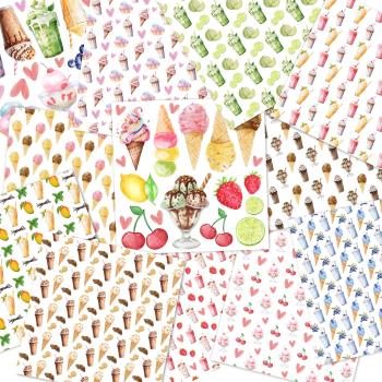 Preview: LaCreativ - Designpapier "Eiscremezeit" Paper Pack 6x6" - 24 Bogen