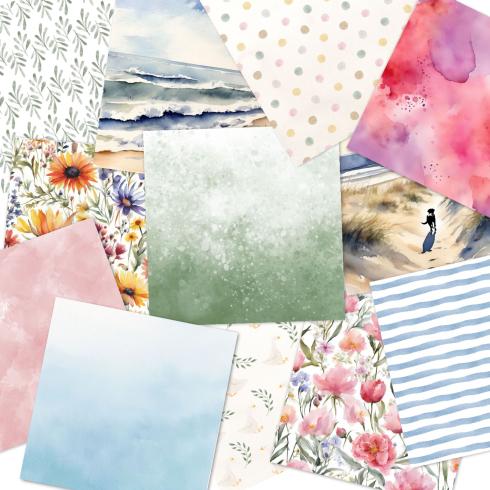 Preview: Gratis ab 80 € - Designpapier "Gratis Frühlingsmix 2026" Paper Pack 6x6" - 24 Bogen