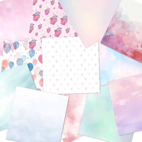 LaCreativ - Designpapier "Kunterbunter Kindergeburtstag" Paper Pack 6x6" - 24 Bogen