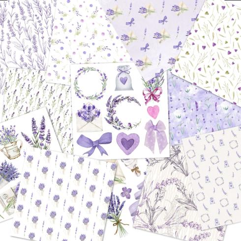 LaCreativ - Designpapier "Lavendelglück" Paper Pack 6x6" - 24 Bogen