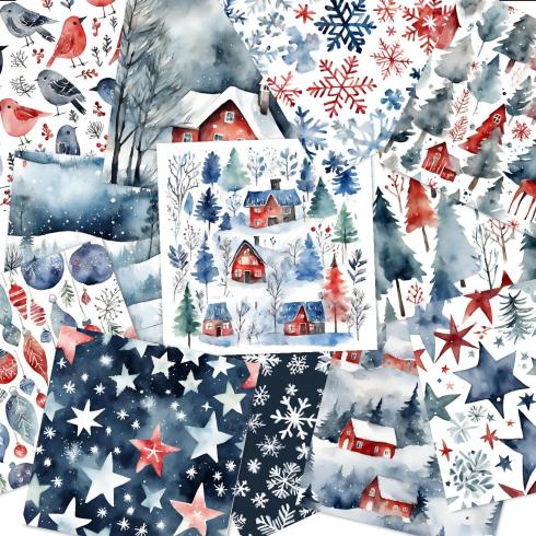 LaCreativ - Designpapier "Skandinavischer Winterzauber" Paper Pack 6x6" - 24 Bogen