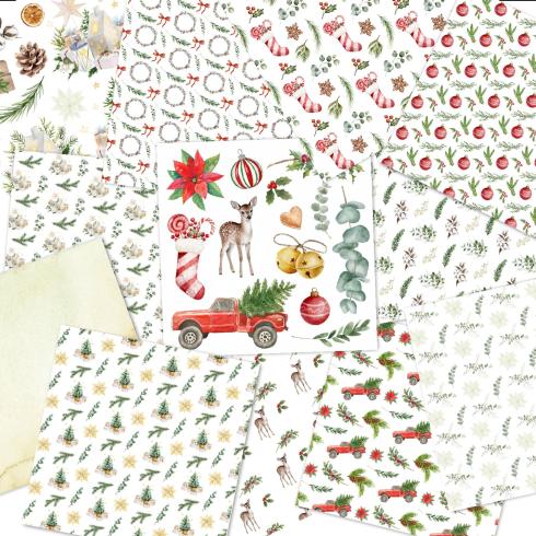 Preview: LaCreativ - Designpapier "Weihnachtsflora" Paper Pack 6x6" - 24 Bogen