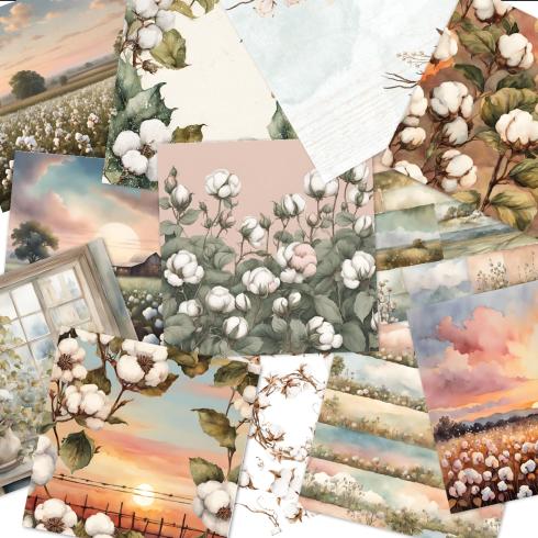 LaCreativ - Designpapier "Zarte Baumwollträume" Paper Pack 6x6" - 24 Bogen