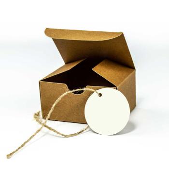 Preview: Tags - Geschenkanhänger Kreis 25 Stück 4,5cm ø - blanko elfenbein