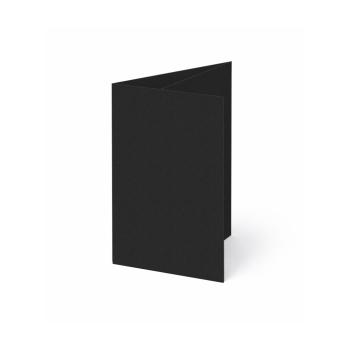 Trippelkarte - Leporello 270g/m² DIN A6 3-Fach in recycling schwarz