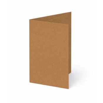 Trippelkarte - Leporello 220g/m² DIN B6 3-Fach in kraft braun