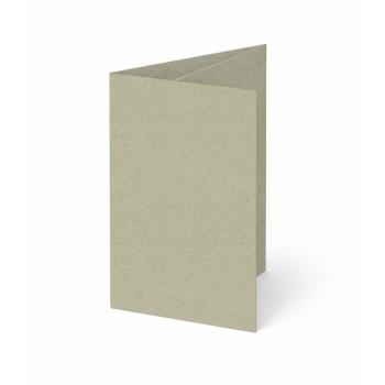 Trippelkarte - Leporello 220g/m² DIN B6 3-Fach in kraft moosgrau