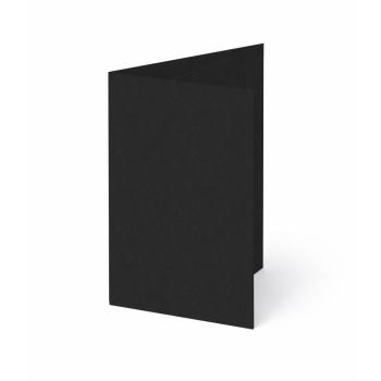 Trippelkarte - Leporello 270g/m² DIN B6 3-Fach in recycling schwarz
