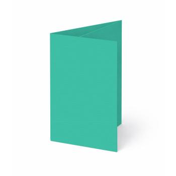 Trippelkarte - Leporello 210g/m² DIN B6 3-Fach in struktur türkis