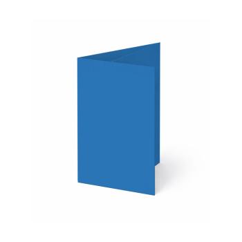 Trippelkarte - Leporello 240g/m² DIN A6 3-Fach in pazifikblau