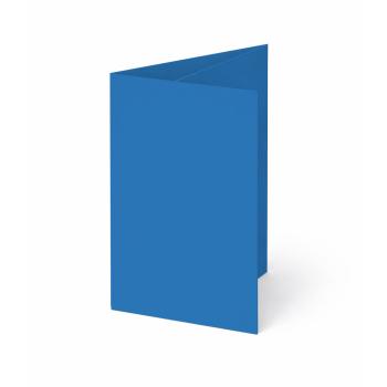 Trippelkarte - Leporello 240g/m² DIN B6 3-Fach in pazifikblau