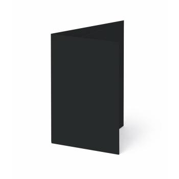 Trippelkarte - Leporello 240g/m² DIN B6 3-Fach in schwarz