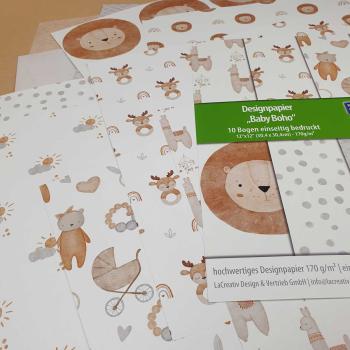Preview: Designpapier 12"x12" 170gr "Baby Boho" 10 Bogen