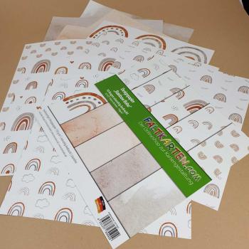 Preview: Designpapier 12"x12" 170gr "Rainbow Boho" 10 Bogen