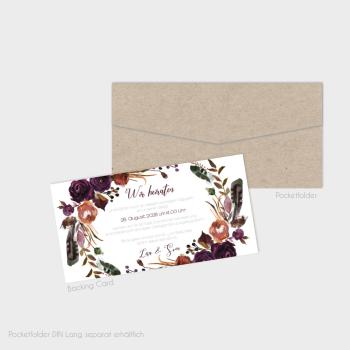 Preview: Einlegekarten-Bundle "Boho Violett-Flower" DIN Lang | 2