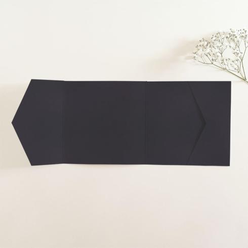 Pocketfold-Karte Quer-Format quadratisch (15x15) Recycling-Karton "Kraft Saphirblau" Basic Line