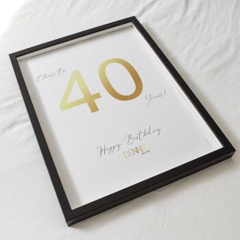 Metallicposter "Geburtstag" | Goldposter | Familienposter | Personalisiertes Poster | Wanddeko