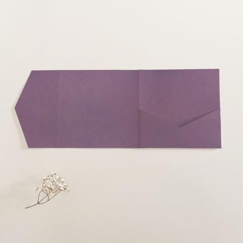 Pocketfold-Karte Quadrat (15x15) Recycling-Karton "Kraft Purple" Exklusiv Line