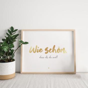 Metallicposter "Wie schön" | Goldposter | Familienposter | Personalisiertes Poster | Wanddeko