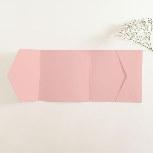 Pocketfold-Karte Quer-Format quadratisch (15x15) Premium-Karton "Babypink" Basic Line