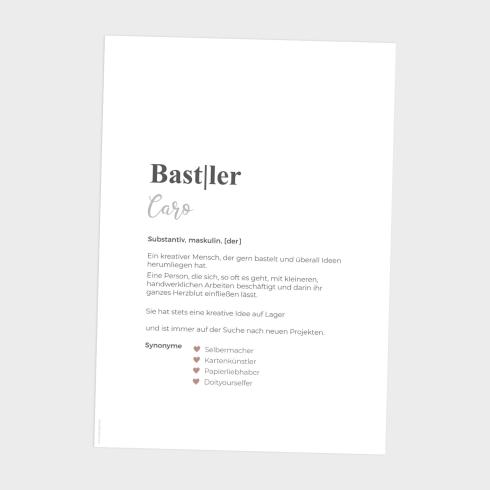 Preview: Definitionsposter "Bastler 1" | Geschenkidee | Personalisiert  | individuelles Bild | Wörterbuch
