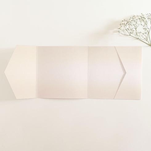 Pocketfold-Karte Quer-Format quadratisch (15x15) Premium-Karton "Metallic Champagner" Basic Line