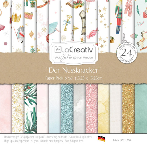 LaCreativ - Designpapier "Der Nussknacker" Paper Pack 6x6" - 24 Bogen