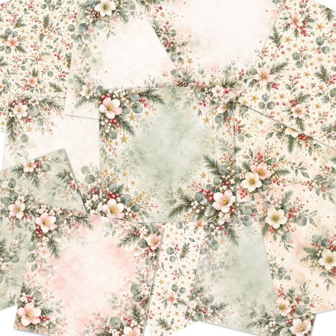 Preview: LaCreativ - Designpapier "Festliches Blütenkleid" Paper Pack 6x6" - 24 Bogen