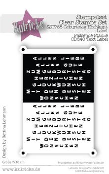 Kulricke Stempelset "Geburtstag Hochkant Label"  A7 Clear Stamp