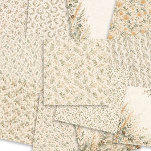 Preview: LaCreativ - Designpapier "Zarte Winterzweige" Paper Pack 12x12" - 12 Bogen