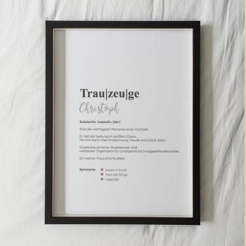 Preview: Definitionsposter "Trauzeuge 1" | Geschenkidee | Personalisiert  | individuelles Bild | Wörterbuch