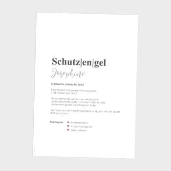 Preview: Definitionsposter "Schutzengel 1" | Geschenkidee | Personalisiert  | individuelles Bild | Wörterbuch
