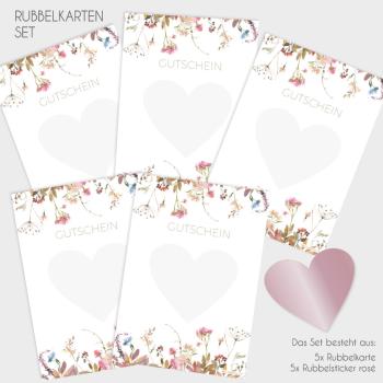 Preview: Rubbelkarten-Bundle DIN A6 "Vintage Garden" | Rubbellose | Postkarten | Gutscheine | Glückslos