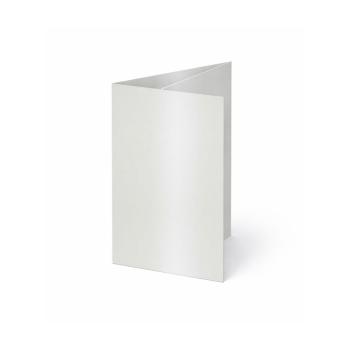 Trippelkarte - Leporello 300g/m² DIN A6 3-Fach in metallic polarweiss