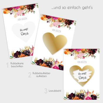 Preview: Rubbelkarte DIN A6 "Autumn Florals" | Rubbellose | Postkarten | Gutscheine | Glückslos