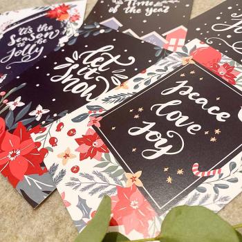 Preview: Weihnachtskarten-Bundle DIN A6 "Chrtistmas Florals" | Grußkarten-Set | Postkarten