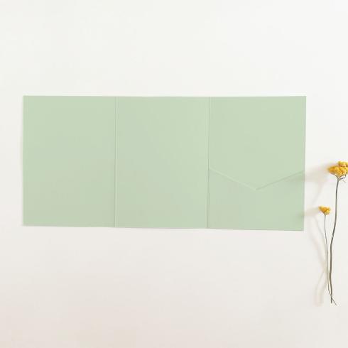 Pocketfold-Karte B6 Tripple Premium-Karton "Pastell Grün" Basic Line