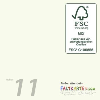 Preview: Faltkarte mit Briefumschlag DIN B6 in elfenbein