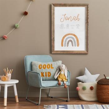Preview: Geburtsposter "Regenbogen Orange" | Geburtstafel | Geburtsdaten | Geburtsbild | Geburt Geschenk