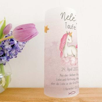 Preview: Windlicht "Baby Unicorn" | Lichthülle | Taufe | Einschulung | Geburtstag | Tischdeko | Geschenkidee