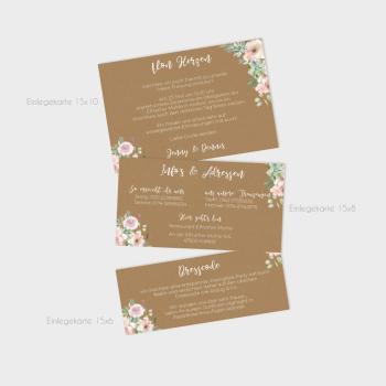 Preview: Einlegekarte "Kraft White Roses" 15x10