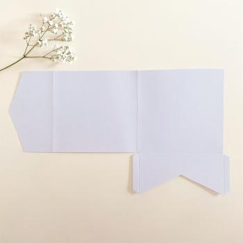 Preview: Pocketfold-Karte Quadrat (15x15) Struktur-Karton "Struktur Silbergrau" Exklusiv Line