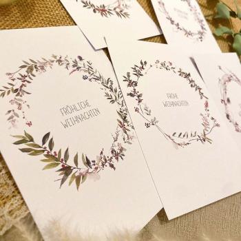 Preview: Weihnachtskarten-Bundle DIN A6 "WinterBerries Kränze"  | Grußkarten-Set | Postkarten