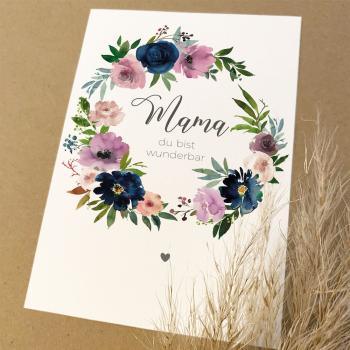 Preview: Spruchposter "Navy Dusky Pink" | Geschenkidee | Personalisiert  | Muttertag | Wanddeko